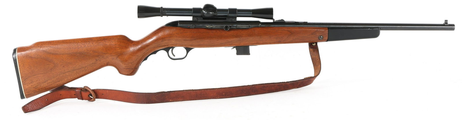MOSSBERG MODEL 352KB SEMI-AUTO .22 RIFLE: MOSSBERG MODEL 352KB SEMI-AUTO .22 RIFLE Mossberg Model 352-KB .22 S. L. LR. Rifle. It features a fold down fore-end, blue finish and walnut stock with pistol grip and has a composite butt plate. It i