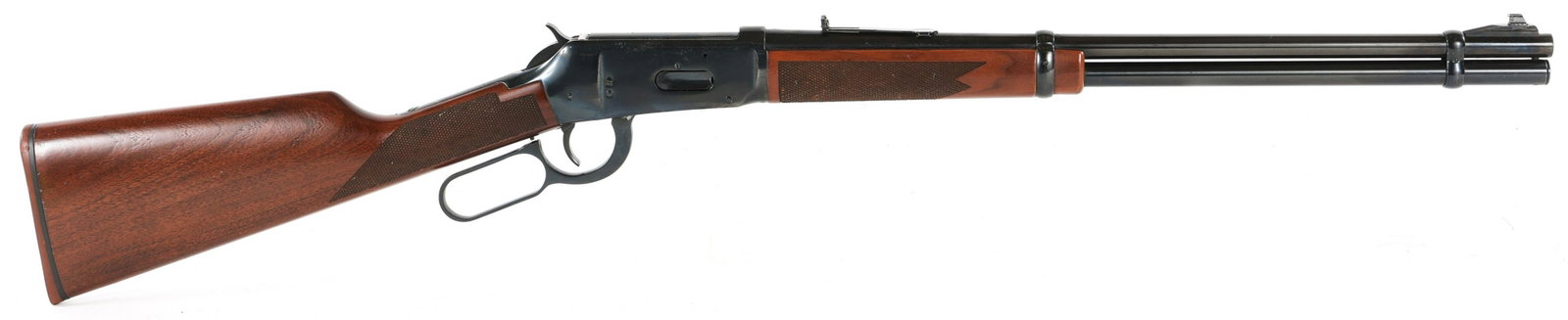 WINCHESTER MODEL 94 XTR BIG BORE RIFLE .375 WIN: WINCHESTER MODEL 94 XTR BIG BORE RIFLE .375 WIN Winchester Model 94 XTR .375 Winchester caliber Big Bore Lever Action Rifle. Blued "Micro Groove" Barrel with a Walnut stock. Checkered stock & foregrip