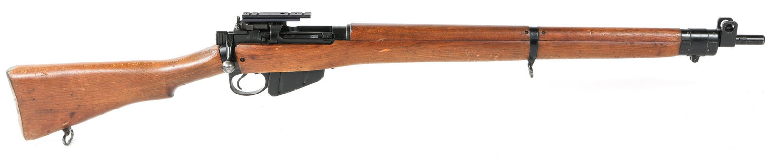1953 ENFIELD NO.4 MK 2 .303 CALIBER RIFLE: 1953 ENFIELD NO.4 MK 2 .303 CALIBER RIFLE 1953 Enfield No. 4 MK. 2 .303 caliber bolt action rifle. Serial number on bolt, receiver, stock and magazine match. No import marks. Wood stock with sling mou