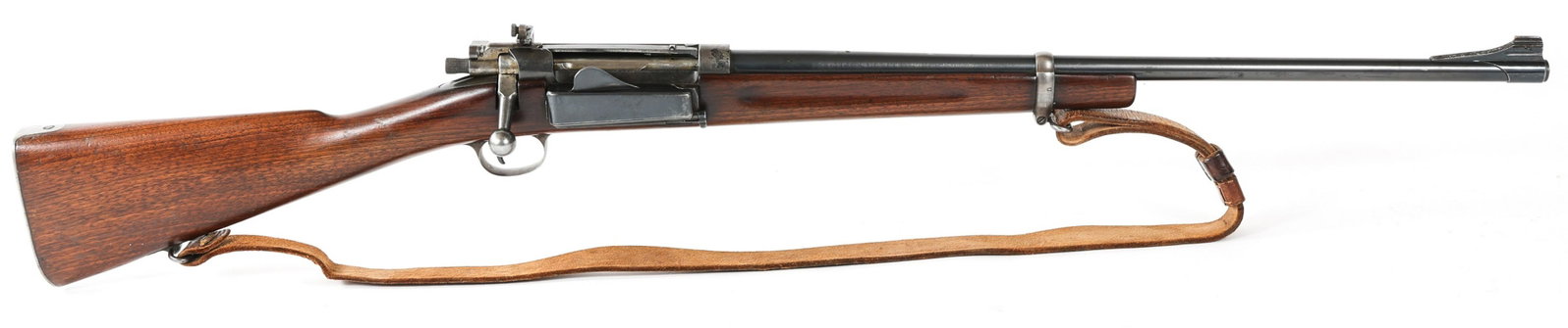 US SPRINGFIELD MODEL 1898 .30-40 KRAG CARBINE: US SPRINGFIELD MODEL 1898 .30-40 KRAG CARBINE US Springfield Model 1898 .30-40 KRAG Carbine. Sporterized carbine, with shortened forestock. Wood stock with sling mounts. Fixed front sight, rear adjust