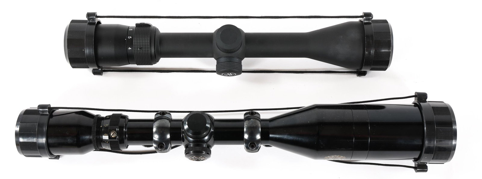 VORTEX & SIMMONS RIFLE SCOPES LOT OF 2: VORTEX & SIMMONS RIFLE SCOPES LOT OF 2 Lot of two rifle scopes. Vortex diamondback 4-12 x 40. Protective lens caps. Simmons aetec 2.8 - 10 x 44 model 2100. Scope rings and protective lens caps.