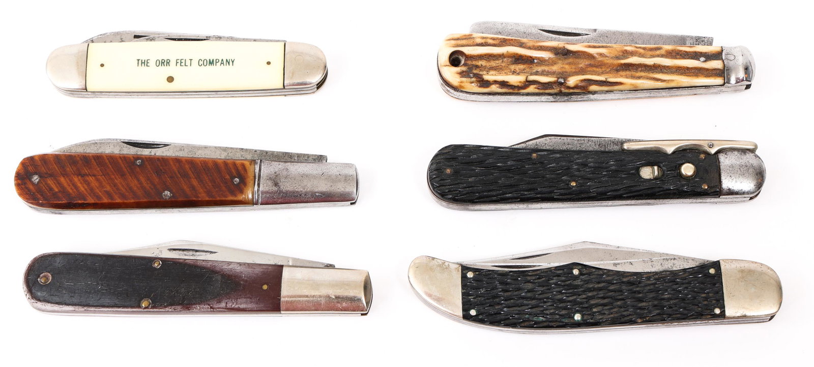 US MADE FOLDING POCKET KNIFE LOT OF 6: US MADE FOLDING POCKET KNIFE LOT OF 6 | Lot of 6 US Made Pocket Folding Knives. Various makers; JCRDAN St Louis; Case XX; Schrade; E.Weck & Co New York; Camillus and George Wostenholm. Blade Length: 3