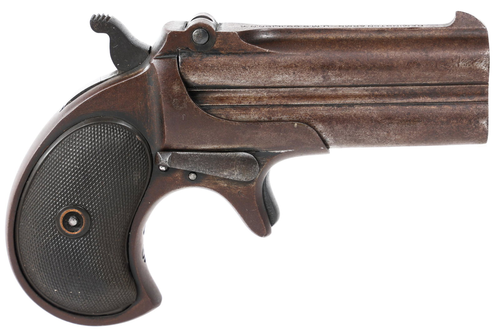 REMINGTON MODEL 95 .41 CAL DERRINGER PISTOL: REMINGTON MODEL 95 .41 CAL DERRINGER PISTOL | Remington Model 95, fourth change, .41 caliber derringer pistol. Barrel stamped "Remington Arms - U.M.C. Co. Ilion N.Y." Hard rubber grips. Caliber / Gaug
