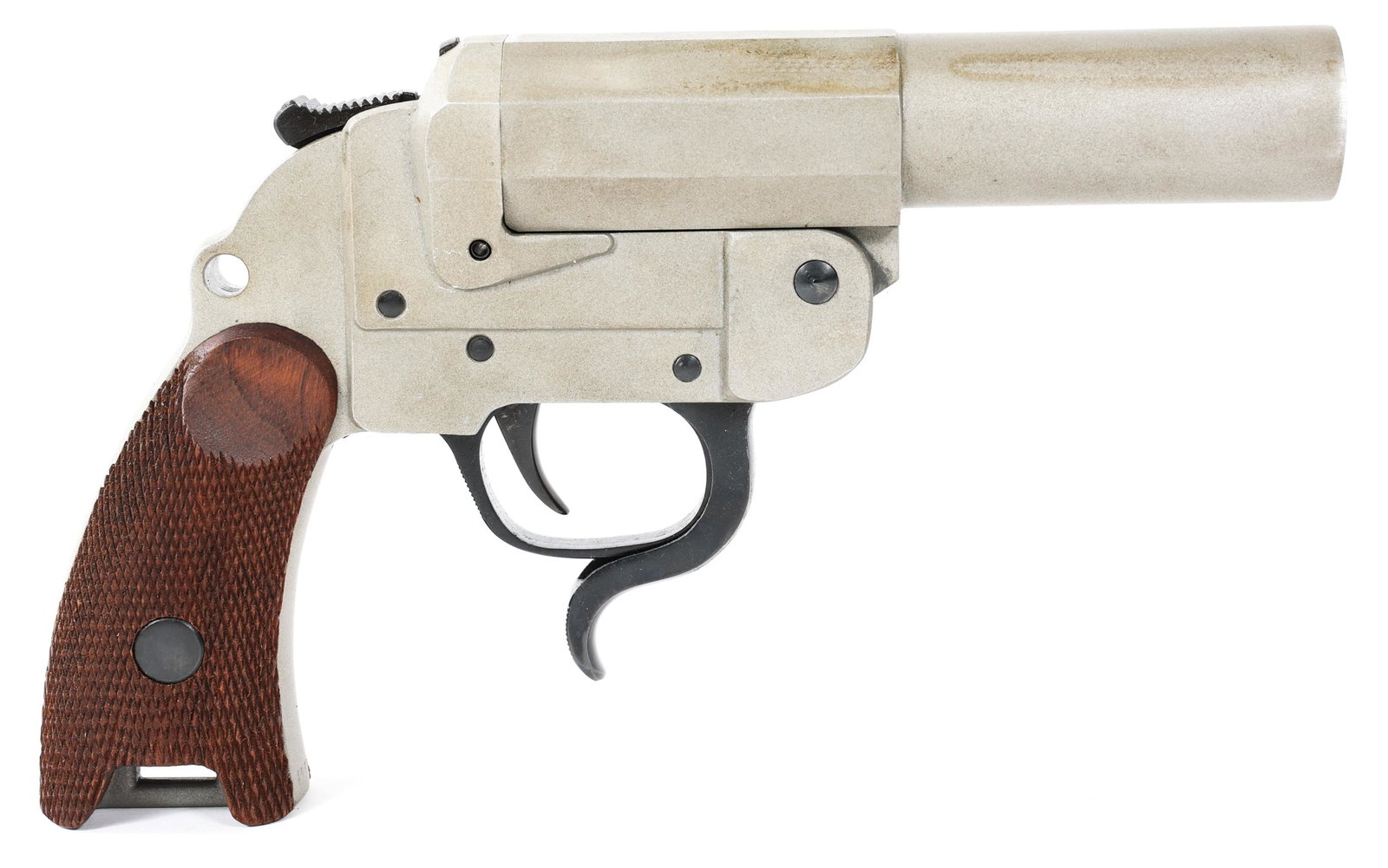 POST-WAR GERMAN M1928 FLARE PISTOL BY F.W. HEYM: POST-WAR GERMAN M1928 FLARE PISTOL BY F.W. HEYM | Post War German Model 1928 26.5mm Flare Pistol by F.W. Heym. Third variation. Matching serial number "13330" on the barrel and frame. F.W. Heym, Germa