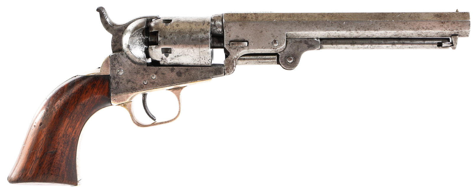 COLT MODEL 1849 POCKET .31 CAL PERCUSSION REVOLVER: COLT MODEL 1849 POCKET .31 CAL PERCUSSION REVOLVER 1852 Colt model 1849 Pocket .31 caliber percussion revolver. Matching serial number on strap, frame, barrel, loading lever, barrel release, and cylin