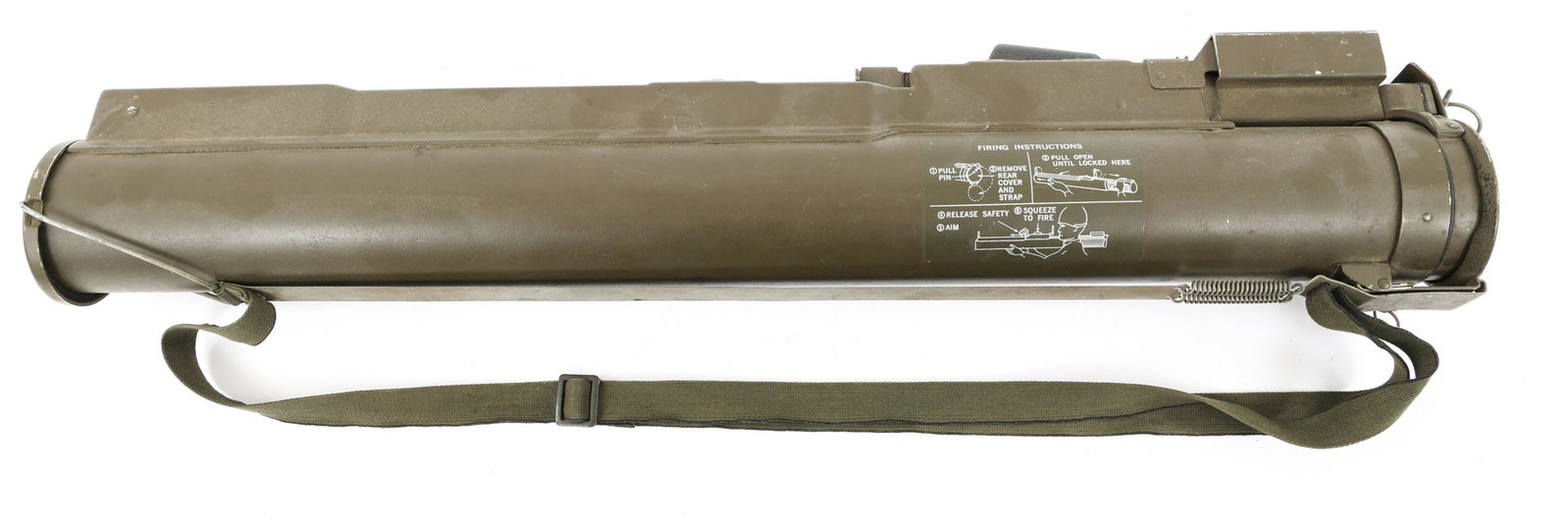 VIETNAM WAR M72A1 LAW ROCKET LAUNCHER DATED 1967: VIETNAM WAR M72A1 LAW ROCKET LAUNCHER DATED 1967 Vietnam War US Army M72A1 LAW Light Anti-Armor Weapon Rocket Launcher. Well stamped, Inert. Size: 25" closed