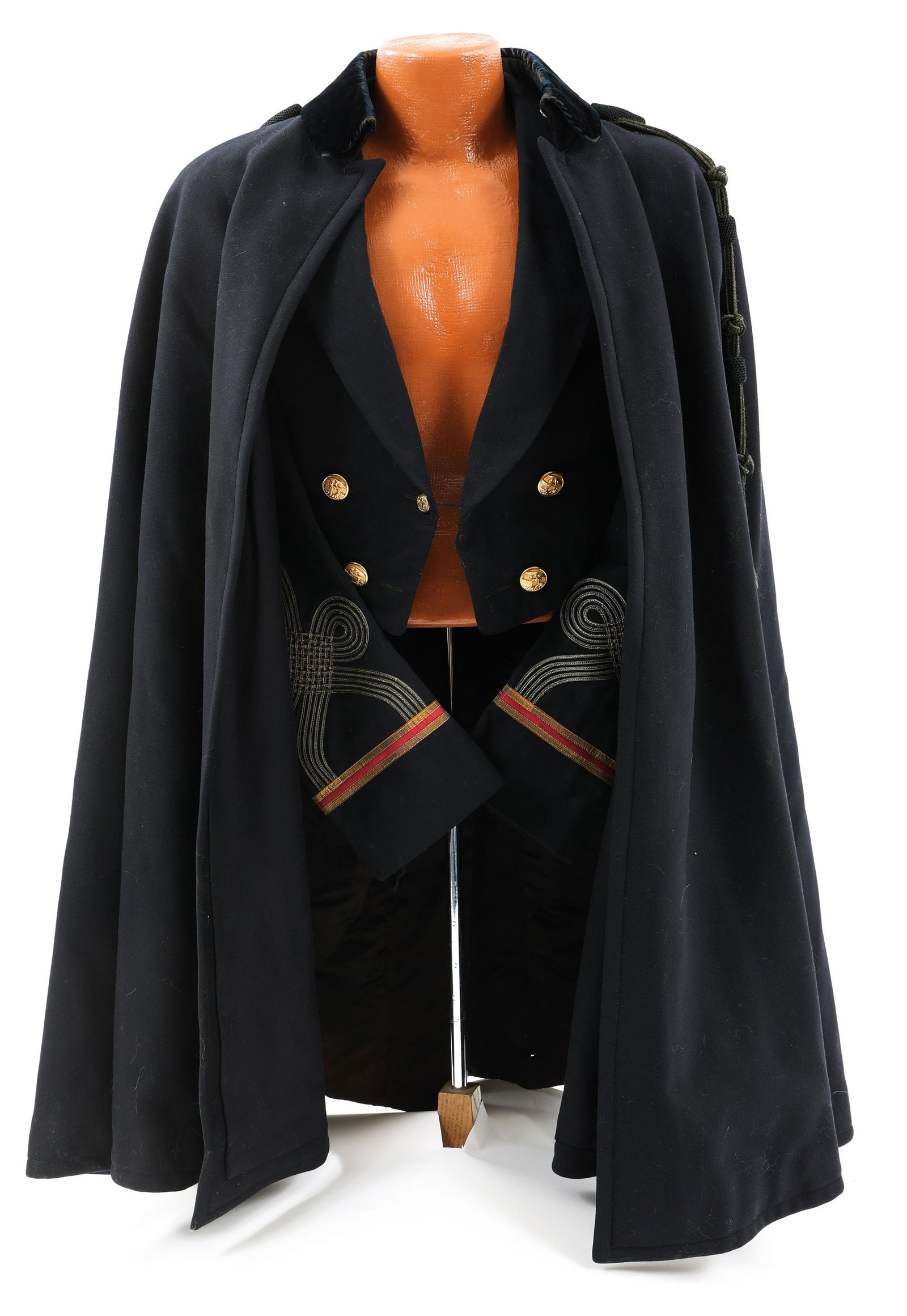 WWI US CORPS OF ENGINEER OFFICER TUNIC & CLOAK: WWI US CORPS OF ENGINEER OFFICER TUNIC & CLOAK WWI US Army, Corps of Engineer Officer uniform. Including: (1) US Corps of Engineer Special evening dress tunic model 1902. Tailor tag present, named and