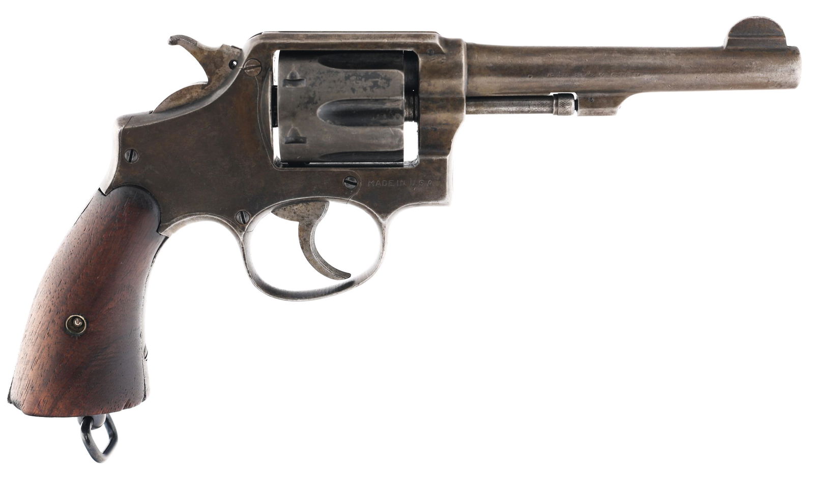 WWII SMITH & WESSON VICTORY MODEL .38 CAL REVOLVER: WWII SMITH & WESSON VICTORY MODEL .38 CAL REVOLVER Smith & Wesson Victory Model 10 M&P .38 Caliber double action revolver. Serial numbers match on barrel and butt. Barrel stamped "Smith & Wesson Sprin