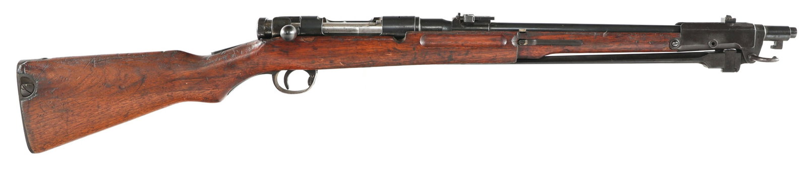 WWII JAPANESE KOISHIKAWA TYPE 44 ARISAKA CARBINE: WWII JAPANESE KOISHIKAWA TYPE 44 ARISAKA CARBINE Imperial Japanese Koishikawa Arsenal Type 44 6.5mm caliber Arisaka carbine. Ground mum. No visible import marks. Bolt numbered 664. Long type third var