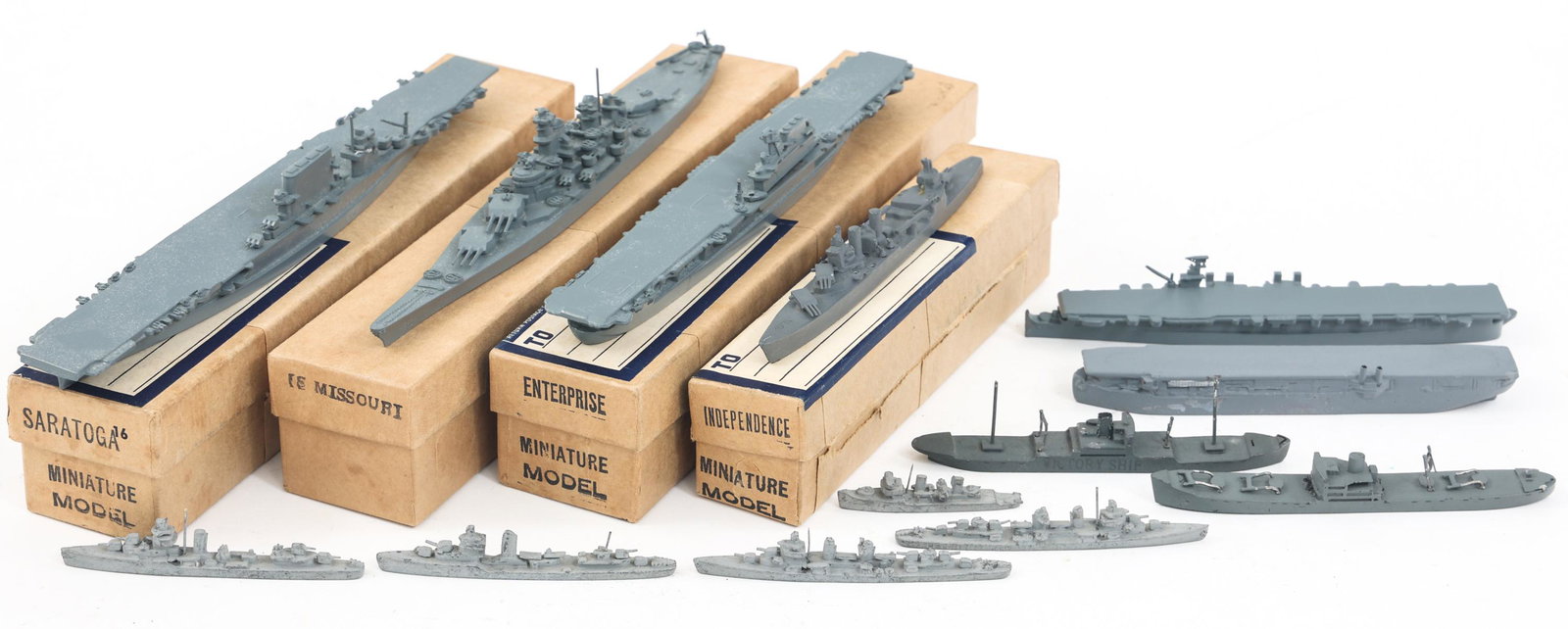 WWII US NAVY TRAINING DIECAST SHIP MODELS: WWII US NAVY TRAINING DIECAST SHIP MODELS WWII US Navy Training Diecast Ship models, including; USS Saratoga; USS Independence; USS Missouri; USS Liberty; Fletcher Class Destroyers; And more.