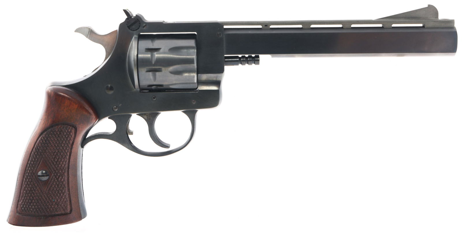 1966 H&R MODEL 939 ULTRA SIDEKICK .22 LR REVOLVER: 1966 H&R MODEL 939 ULTRA SIDEKICK .22 LR REVOLVER 1966 Harrington & Richardson Model 939 Ultra Sidekick .22 LR caliber double action revolver. Blued finish. Checkered walnut target grips. Adjustable r