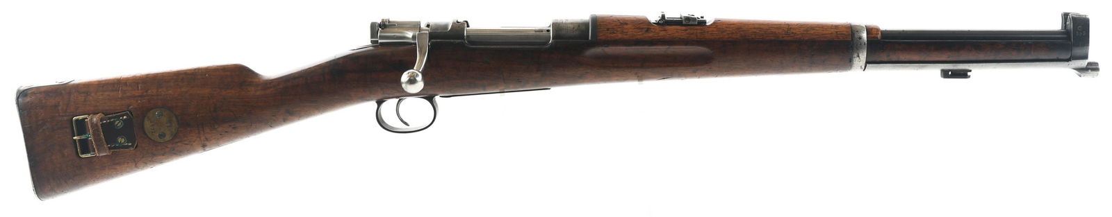 SWEDISH GUSTAFS M94 6.5X55MM BOLT ACTION CARBINE: SWEDISH GUSTAFS M94 6.5X55MM BOLT ACTION CARBINE 1903 Carl Gustafs Stads Model 1894-14 6.5x55mm Swedish caliber bolt action carbine. Matching serial number on receiver and barrel band. Bolt handle and