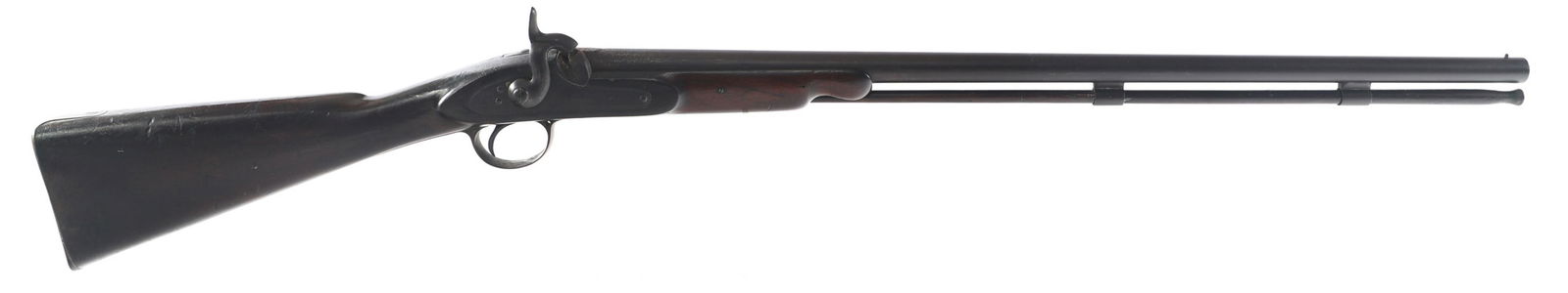 SPORTERIZED TOWER 1862 .577 CAL PERCUSSION MUSKET: SPORTERIZED TOWER 1862 .577 CAL PERCUSSION MUSKET Sporterized Tower 1862 .60 caliber percussion musket. Side plate stamped 1862 Tower with crown behind the hammer. Smooth bore 29" barrel. Wood stock a
