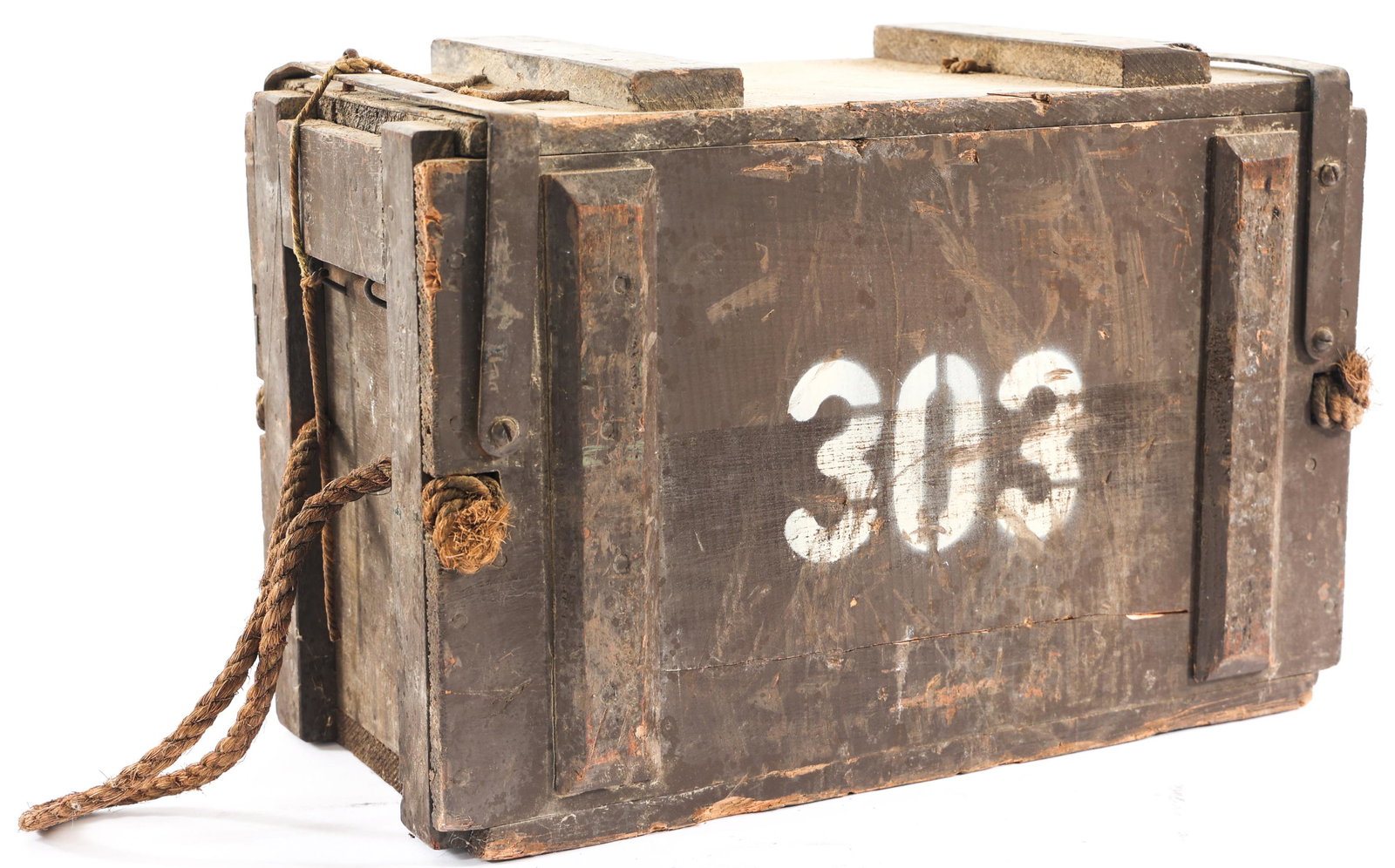 AMMUNITION CRATE OF .303 BRITISH CALIBER 62 POUNDS: AMMUNITION CRATE OF .303 BRITISH CALIBER 62 POUNDS Crate of .303 British caliber ammunition 62.7 pounds total gross weight including crate. | Caliber / Gauge: 303 British