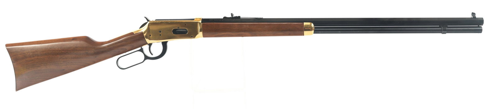 WINCHESTER CENTENNIAL 66 .30-30 WIN CAL RIFLE: WINCHESTER CENTENNIAL 66 .30-30 WIN CAL RIFLE Winchester Model 1866 Centennial 66 commemorative .30-30 Winchester caliber lever action rifle. 24K plated receiver and end cap. Blued finish 26 inch octa