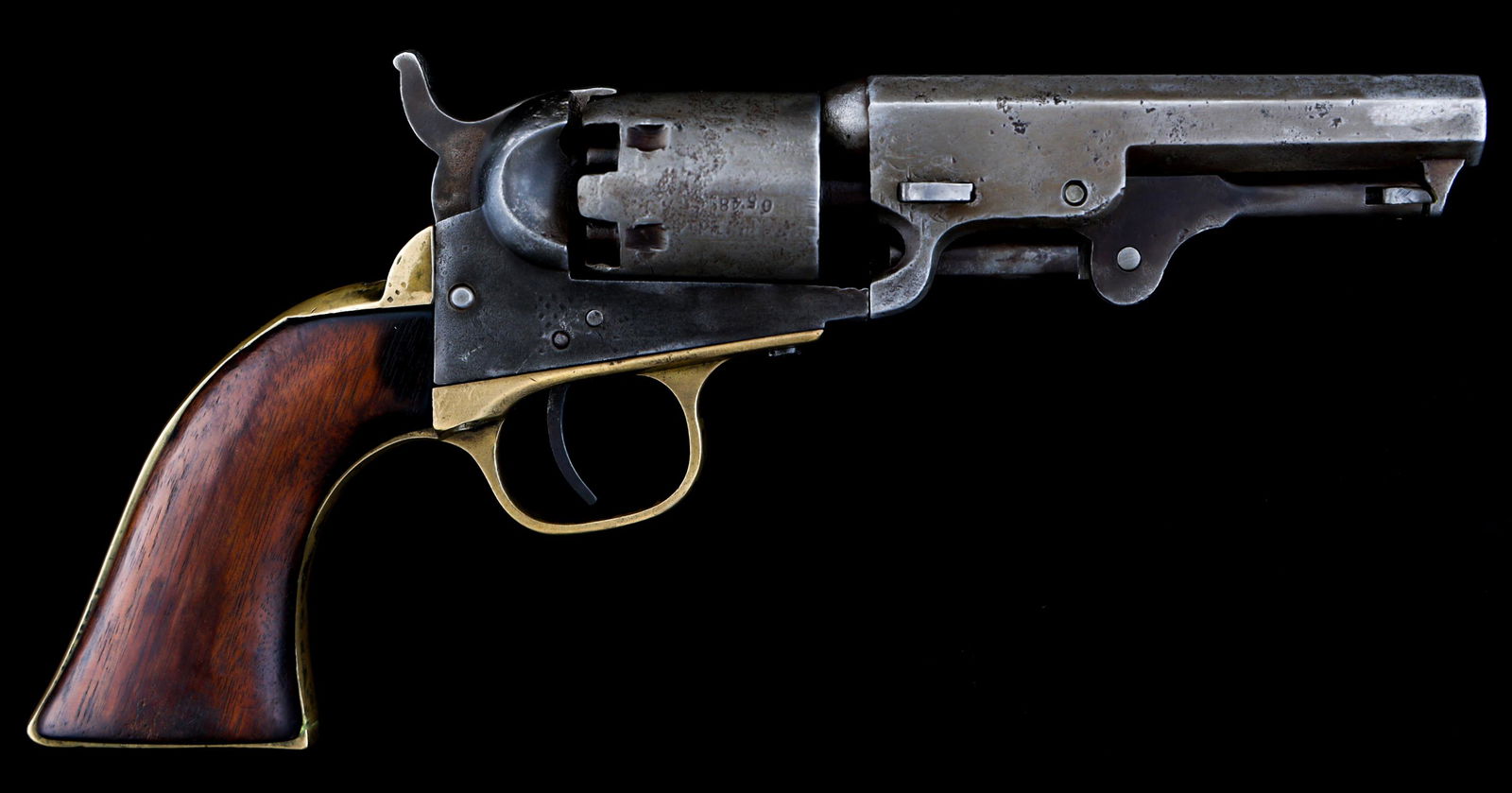 1870 COLT MODEL 1849 POCKET .31 CALIBER REVOLVER: 1870 COLT MODEL 1849 POCKET .31 CALIBER REVOLVER 1870 Colt Model 1849 Pocket .31 caliber percussion revolver. Matching serial numbers on frame, barrel, cylinder, trigger guard, and butt. Octagonal 4"