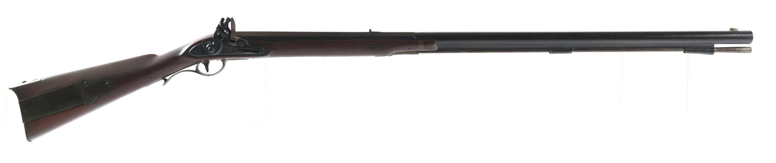 US HARPERS FERRY MODEL 1803 FLINTLOCK RIFLE: US HARPERS FERRY MODEL 1803 FLINTLOCK RIFLE 1819 US Harpers Ferry Model 1803 .54 caliber flintlock rifle. Lockplate stamped "Harpers Ferry 1819" and has an eagle holding a US shield. Barrel stamped "U
