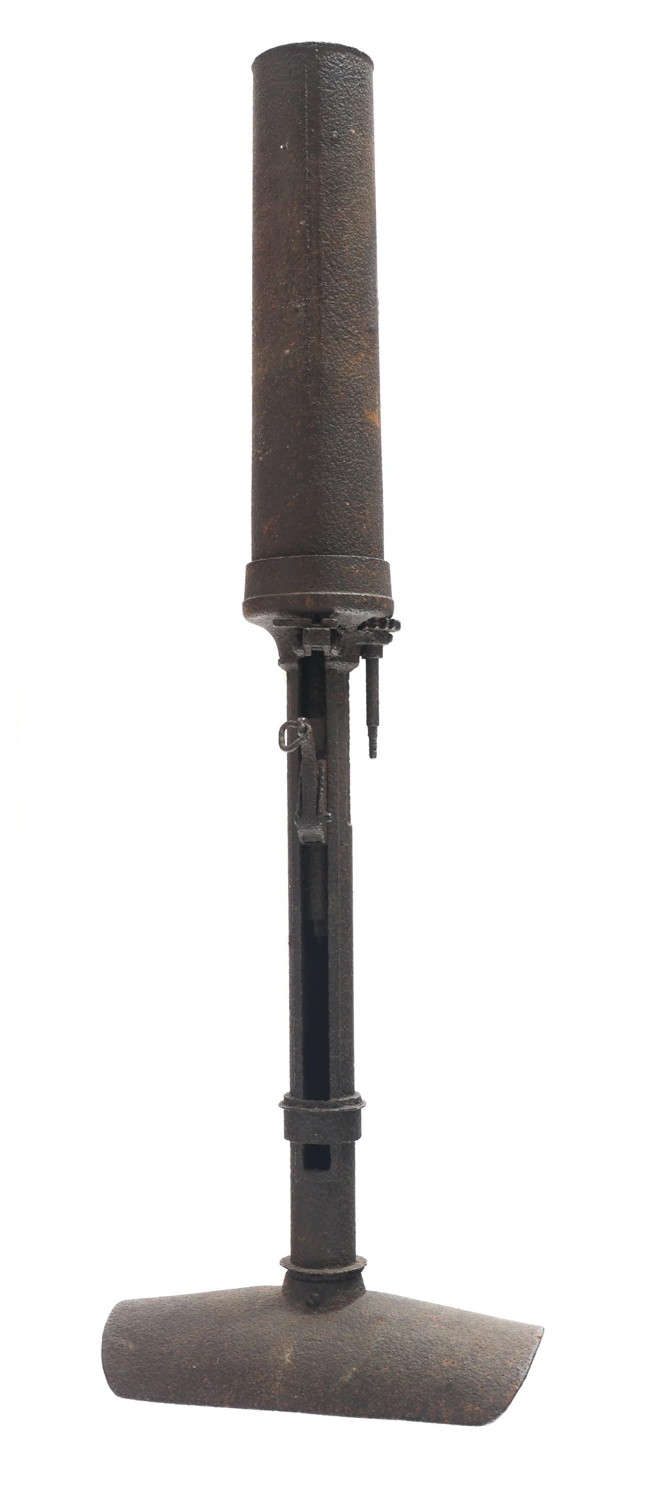 WWII JAPANESE TYPE 89 DEMILLED KNEE MORTAR: WWII JAPANESE TYPE 89 DEMILLED KNEE MORTAR Inert WWII Japanese Type 89 Knee Mortar 50mm grenade launcher. | Caliber / Gauge 50mm | Barrel Length: 10"