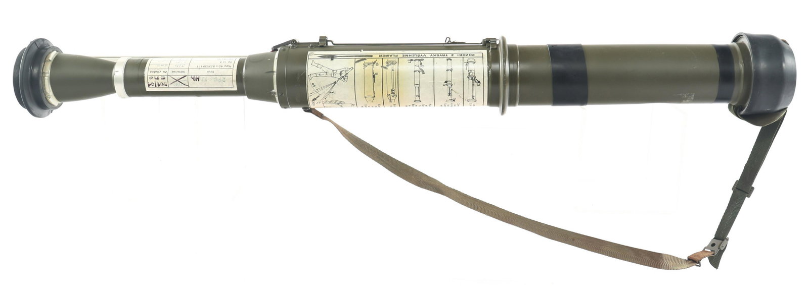 SOVIET RPG-75 68mm LAUNCH TUBE INERT: SOVIET RPG-75 68mm LAUNCH TUBE INERT Inert display Soviet RPG-75 68mm rocket propelled grenade launch tube. Demilled with 1.50" hole punched into tube. 35" overall length. | Caliber / Gauge 68mm | Bar