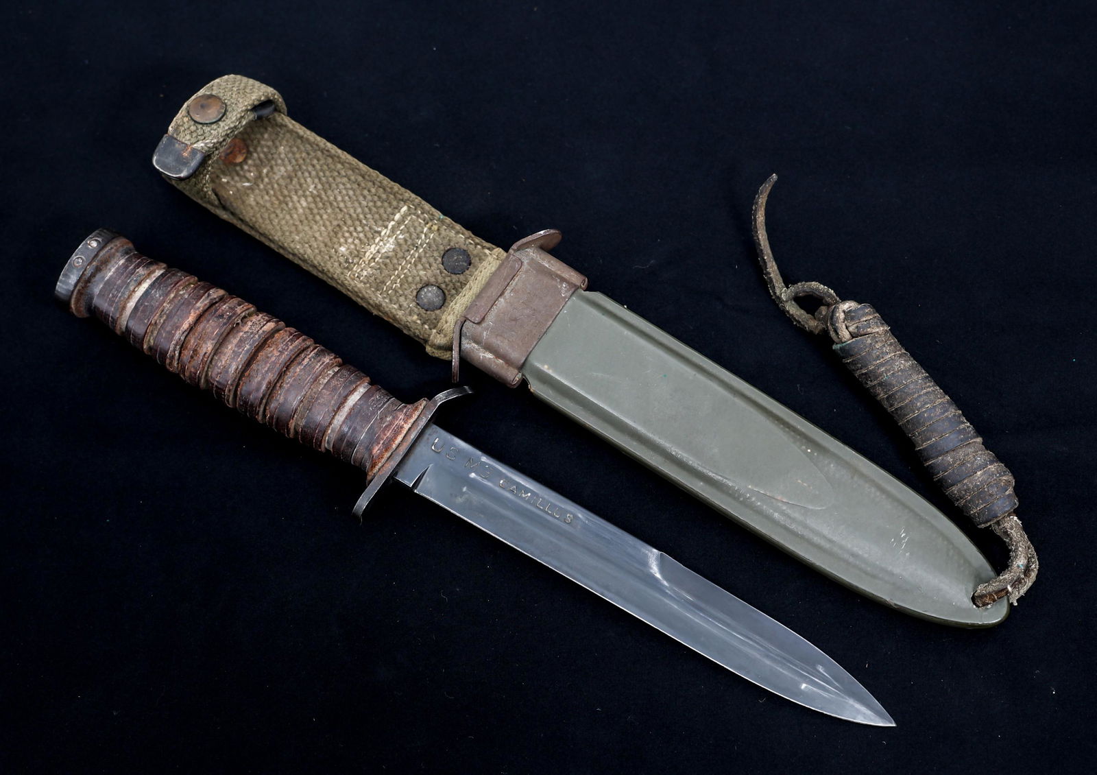SALE‼️USMC M3 U.S. M8 Combat Knife Original WW2 American U.S. Army M3 Fighting Knife & M8