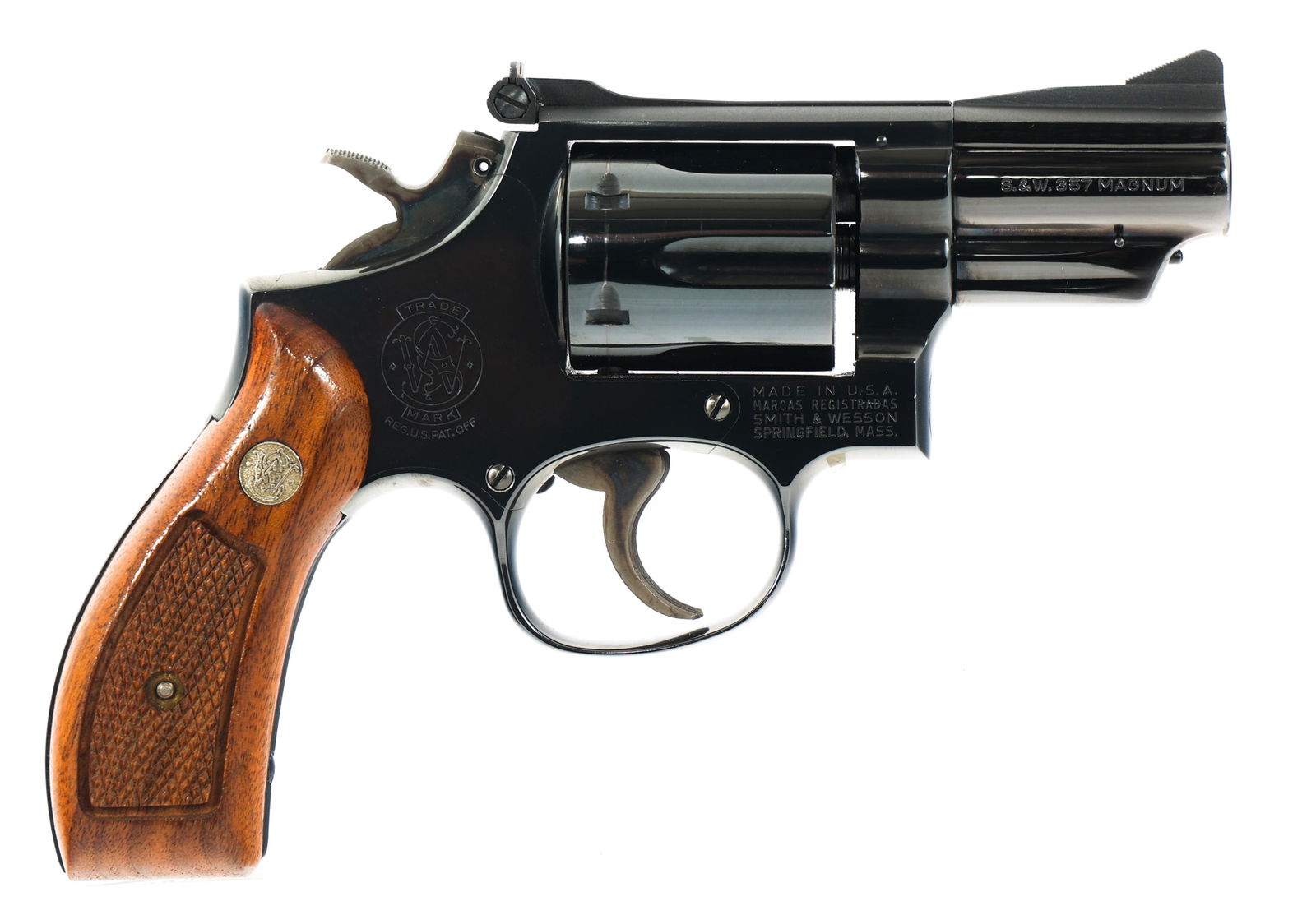SMITH & WESSON MODEL 19-3 .357 MAG CAL DA REVOLVER: SMITH & WESSON MODEL 19-3 .357 MAG CAL DA REVOLVER Smith & Wesson Model No. 19-3 .357 Magnum caliber double action revolver. Right side of frame is stamped with the Smith and Wesson maker mark and "Ma