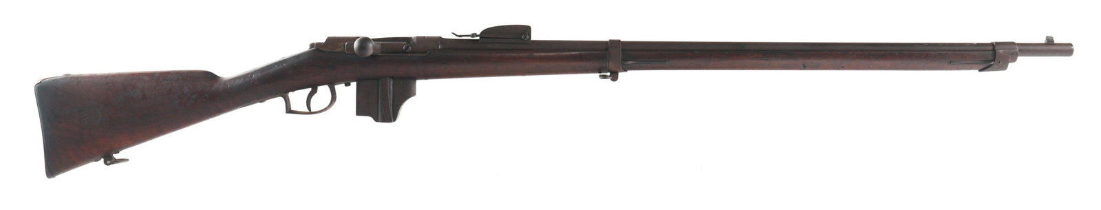 DUTCH MODEL 1871/88 11mm CAL BEAUMONT-VITALI RIFLE: DUTCH MODEL 1871/88 11mm CAL BEAUMONT-VITALI RIFLE Dutch Model 1871/88 11mm caliber Beaumont-Vitali bolt action rifle. Matching serial numbers on receiver, bolt, bolt handle. Barrel numbered 1678 and 