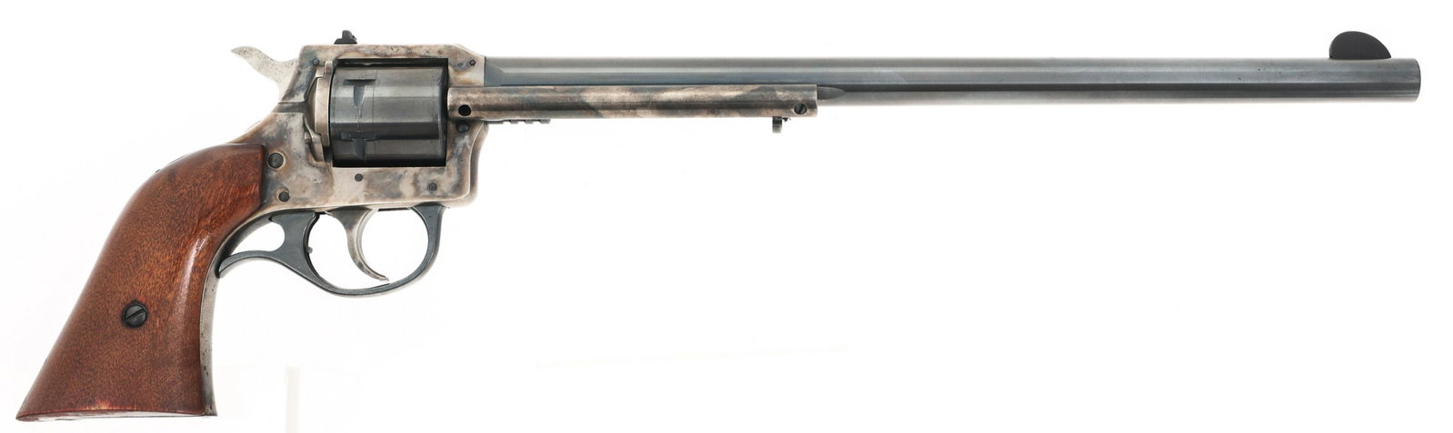 H&R MODEL 676 .22 LR CALIBER DA REVOLVER: H&R MODEL 676 .22 LR CALIBER DA REVOLVER Harrington & Richardson Model 676 .22 LR caliber double action revolver. Blued barrel and cylinder. Case hardened frame. Wood grips. | Caliber / Ga 22 LR | Bar