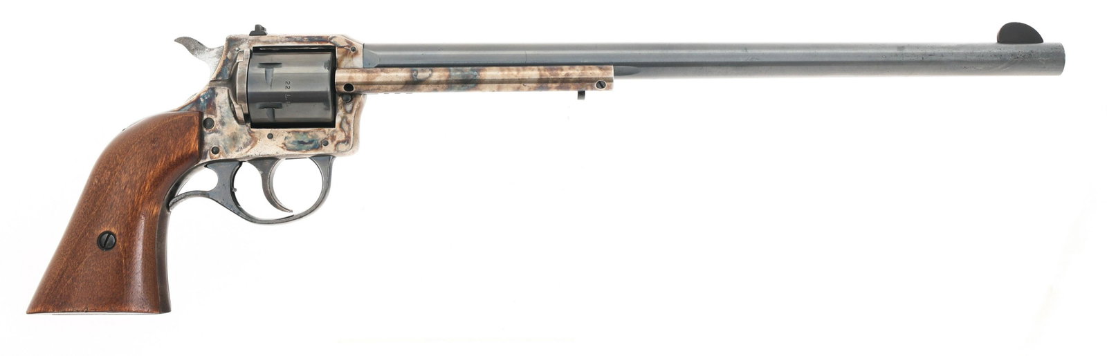 HARRINGTON & RICHARDSON MODEL 676 .22 LR REVOLVER: HARRINGTON & RICHARDSON MODEL 676 .22 LR REVOLVER Harrington & Richardson model 676 .22 LR caliber revolver. Blued barrel and cylinder. Color case hardened frame. Half moon front sight. Drift adjustab