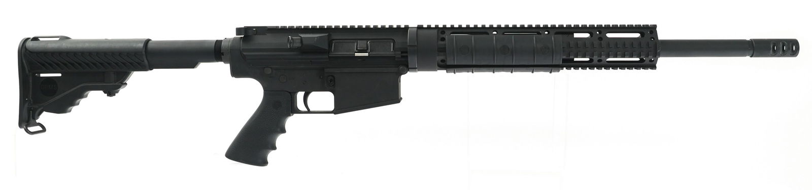 DPMS MODEL LR-308 .308 WIN CALIBER RIFLE: DPMS MODEL LR-308 .308 WIN CALIBER RIFLE DPMS Model LR-308 .308 win caliber semi automatic rifle. Full flat top. 11" quad rail hand guard with three 5.5" rail covers. 19" free float heavy barrel with