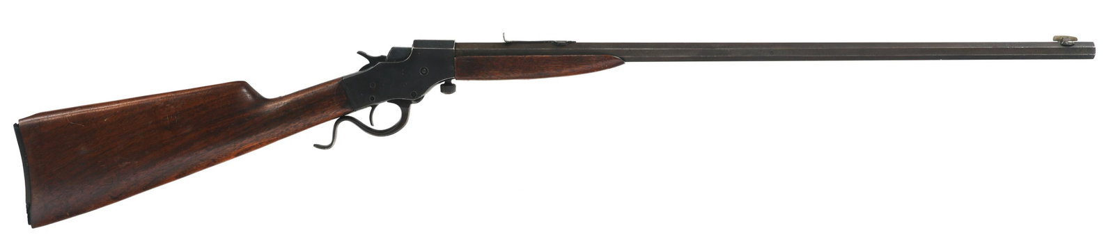 STEVENS FAVORITE MODEL 1915 .22 LR CALIBER RIFLE: STEVENS FAVORITE MODEL 1915 .22 LR CALIBER RIFLE J. Stevens Arms Stevens Favorite Model 1915 .22 LR caliber falling block single shot rifle. Adjustable rear sight. 24" Octagonal barrel. Hardwood stock