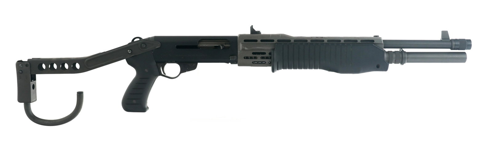 FRANCHI MODEL SPAS-12 SEMI AUTOMATIC 12 GA SHOTGUN: FRANCHI MODEL SPAS-12 SEMI AUTOMATIC 12 GA SHOTGUN 1989 Luigi Franchi Model SPAS-12 12 gauge semi auto / pump action shotgun. 2.75" shells. Choke adapter. Left side of receiver Import stamped "FIE Cor