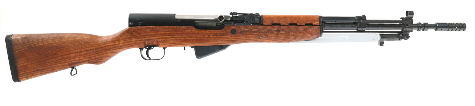 ZASTAVA MODEL M59/66A1 SKS 7.62mm CALIBER RIFLE: ZASTAVA MODEL M59/66A1 SKS 7.62mm CALIBER RIFLE Yugoslavian Zastava model PAP M59/66A1 SKS 7.62x39mm caliber semi automatic rifle. Inter Ordnance import marked. Blued finish. Serial Numbers match on r