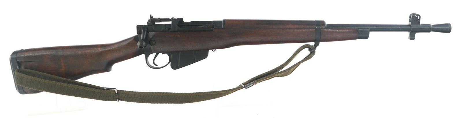 1947 BRITISH ENFIELD NO.5 MK.1 JUNGLE CARBINE: 1947 BRITISH ENFIELD NO.5 MK.1 JUNGLE CARBINE 1947 Enfield Model No 5 Mk. I .303 British caliber bolt action jungle carbine. Receiver electro penciled No 5 MK I (F) 8/47 AB6495. Serial Numbers match o