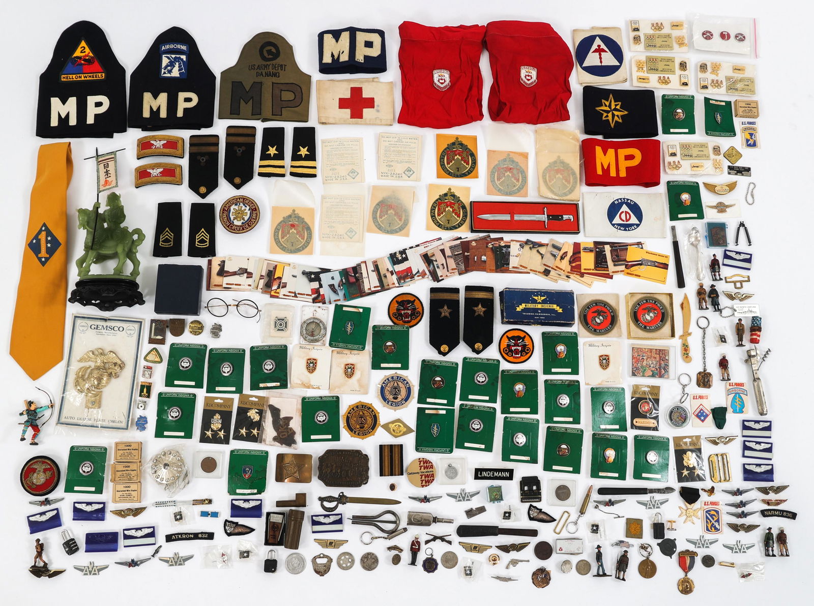 COLD WAR WORLD INSIGNIA BONANZA LOT: COLD WAR WORLD INSIGNIA BONANZA LOT Cold War World Insignia Bonanza. Includes Armbands, DUI pins, shoulder boards, letter openers, and more.