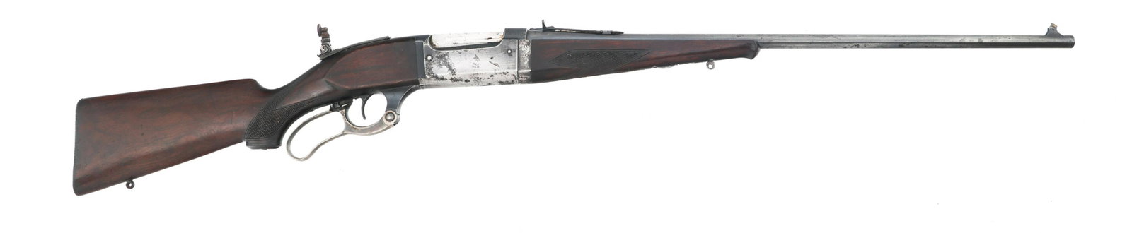 SAVAGE MODEL 99 .300 SAVAGE CALIBER RIFLE: SAVAGE MODEL 99 .300 SAVAGE CALIBER RIFLE 1922 Savage Model 99 .300 Savage caliber lever action rifle. Blued finish. Wood stocks. Adjustable rear sight. Adjustable receiver mounted flip up peep sight.