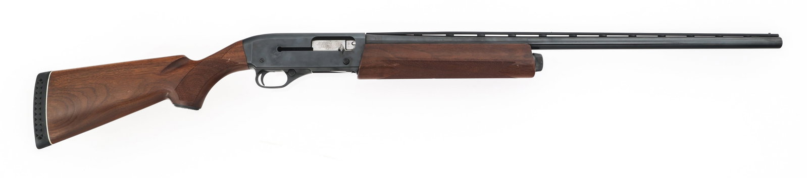 WINCHESTER SUPER-X MODEL 1 SEMI-AUTO SHOTGUN: WINCHESTER SUPER-X MODEL 1 SEMI-AUTO SHOTGUN Winchester Super X Model 1 12 gauge semi automatic shotgun. 2 3/4" Shell. Fixed Modified choke. Blued finish. Checkered wood stocks. Vented rib barrel with
