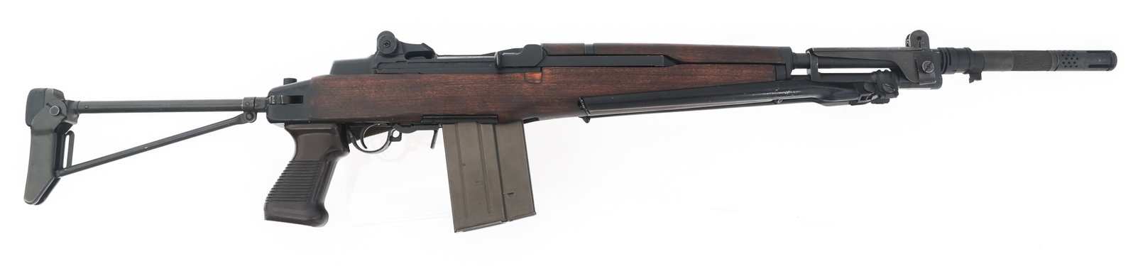 SPRINGFIELD ARMORY MODEL BM59 7.62X51mm CAL RIFLE: SPRINGFIELD ARMORY MODEL BM59 7.62X51mm CAL RIFLE Springfield Armory Model BM59 7.62x51mm caliber semi automatic rifle. Receiver stamped US Rifle Cal .30 M1 Springfield Armory. Bolt stamped FB B.M. 59