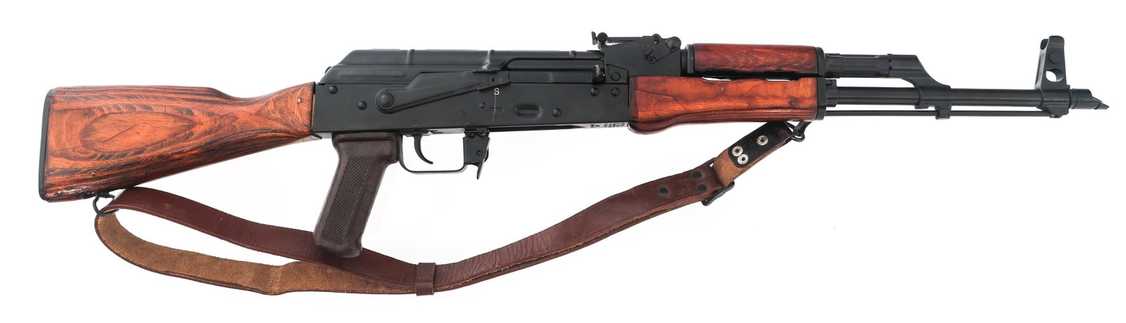 DC INDUSTRIES MODEL NDS-3 7.62X39mm CALIBER RIFLE: DC INDUSTRIES MODEL NDS-3 7.62X39mm CALIBER RIFLE D.C. industries Model NDS-3 7.62x39mm caliber AK-47 rifle. Black finish. Adjustable sights. Bayonet lug. Wood stock. Leather sling. No magazine. | Cal