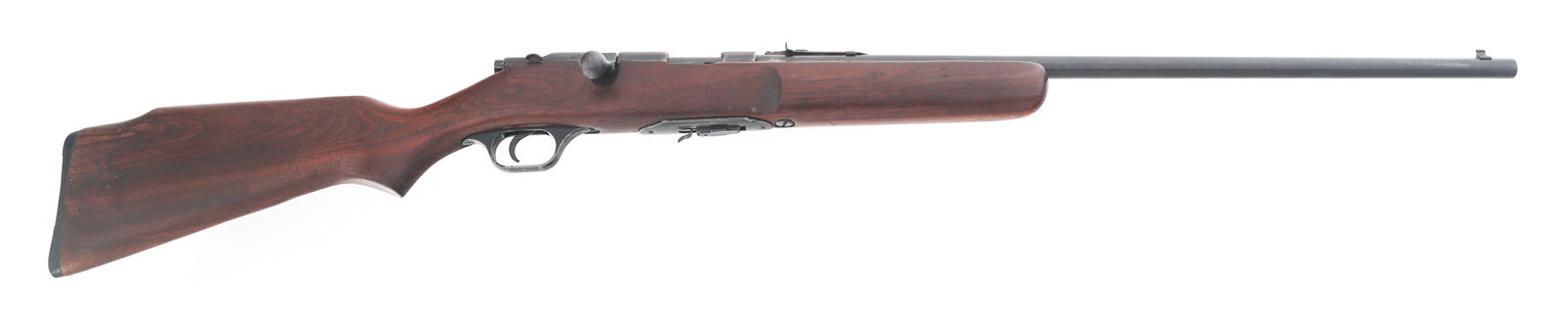 SAVAGE MODEL 4C DELUXE .22 CAL BOLT ACTION RIFLE: SAVAGE MODEL 4C DELUXE .22 CAL BOLT ACTION RIFLE Savage Model 4C Deluxe .22 S-L-LR caliber bolt action rifle. Blued finish. Wood stock. Adjustable rear sight. One magazine. Caliber / Gauge: 22 S-L-LR