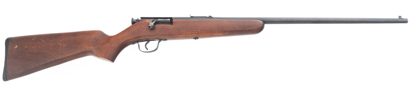 SAVAGE SPRINGFIELD MODEL 120A 22 CALIBER RIFLE: SAVAGE SPRINGFIELD MODEL 120A 22 CALIBER RIFLE Savage Springfield Model 120A .22 S-L-LR caliber single shot bolt action rifle. Blued finish. Wood stock. Adjustable rear sight. Grooved receiver. Calibe