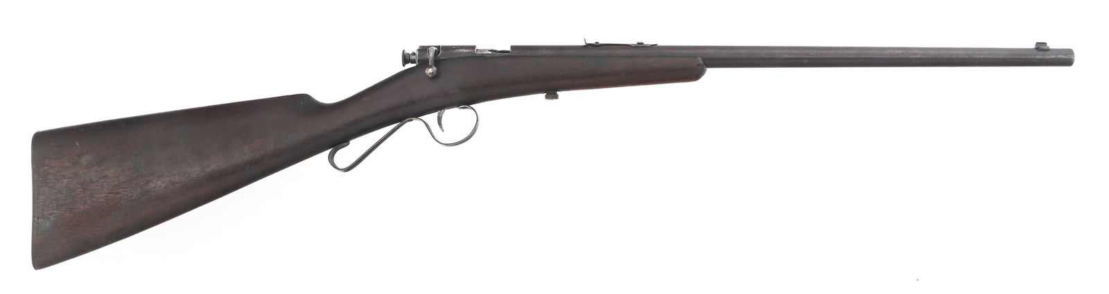 SAVAGE MODEL 1904 .22 S-L-LR CAL BOLT ACTION RIFLE: SAVAGE MODEL 1904 .22 S-L-LR CAL BOLT ACTION RIFLE Savage Model 1904 .22 S-L-LR caliber single shot bolt action rifle. Blue finish. Wood stock. Caliber / Gauge: 22 S-L-LR | Barrel Length: 18 | Serial