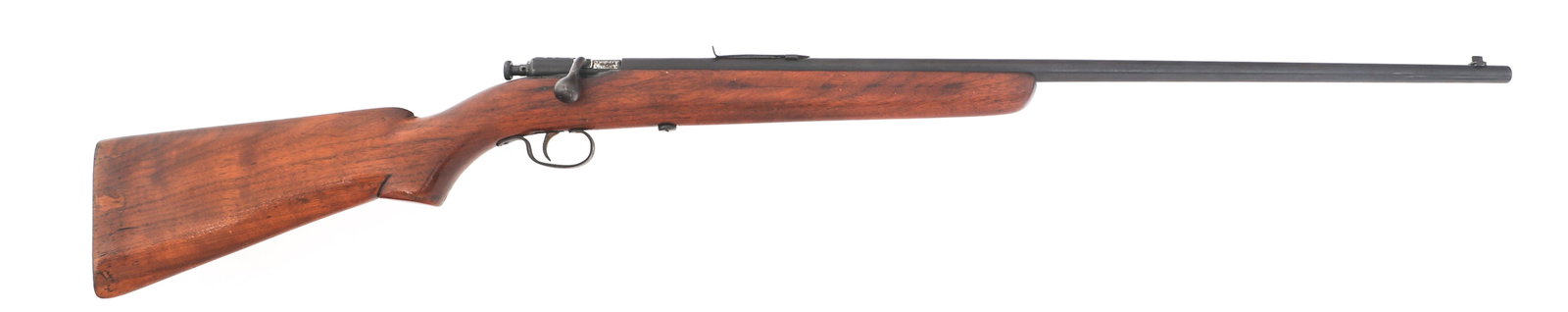 WINCHESTER MODEL 67 .22 S-L-LR CALIBER RIFLE: WINCHESTER MODEL 67 .22 S-L-LR CALIBER RIFLE Winchester Model 67 .22 S-L-LR caliber single shot bolt action rifle. Blued finish. Blade front sight. Adjustable rear sight. Wood stock. Caliber / Gauge: