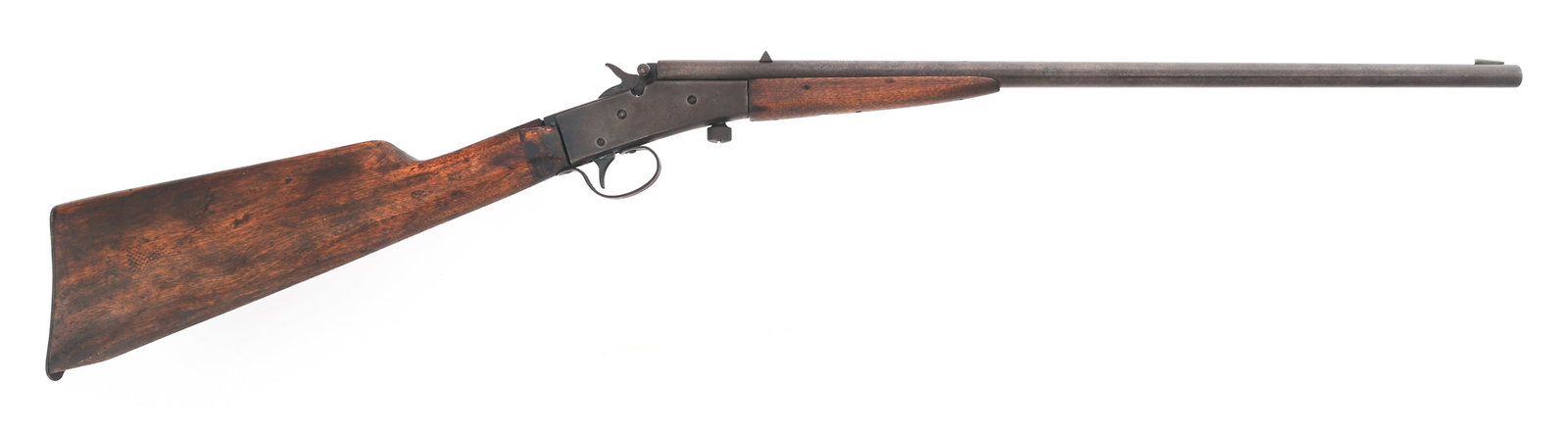 STEVENS MODEL LITTLE SCOUT 14 1/2 .22 CAL RIFLE: STEVENS MODEL LITTLE SCOUT 14 1/2 .22 CAL RIFLE Stevens Model Little Scout 14 1/2 .22 caliber single shot falling block takedown rifle. Barrel stamped "J. Stevens Arms Company Chicopee Falls Mass, U.S