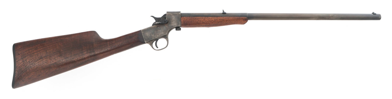 STEVENS CRACK SHOT .22 LR CAL FALLING BLOCK RIFLE: STEVENS CRACK SHOT .22 LR CAL FALLING BLOCK RIFLE Stevens Crack Shot .22 LR caliber falling block take down rifle. Blued finish. Barrel stamped "J Stevens Arms & Tool Co.", "Crack-Shot" and ".22 Long 