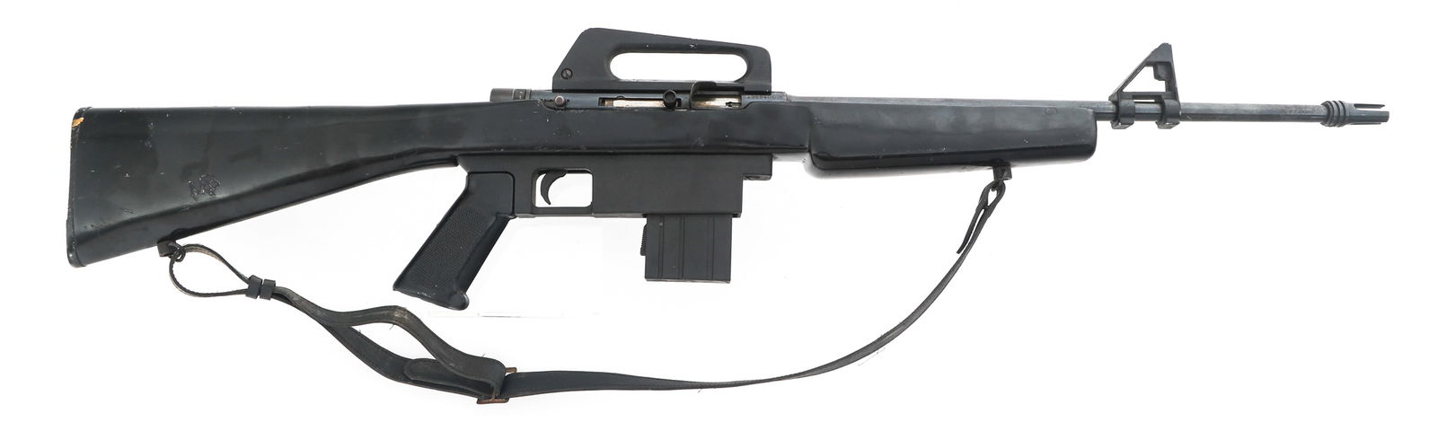 ARMS CORPORATION MODEL 1600 .22 LR CALIBER CARBINE: ARMS CORPORATION MODEL 1600 .22 LR CALIBER CARBINE Arms Corporation Model 1600 .22 LR caliber semi automatic carbine. Import stamped "Armscor Precision Inc." Right side of stock carved "MB". Composite