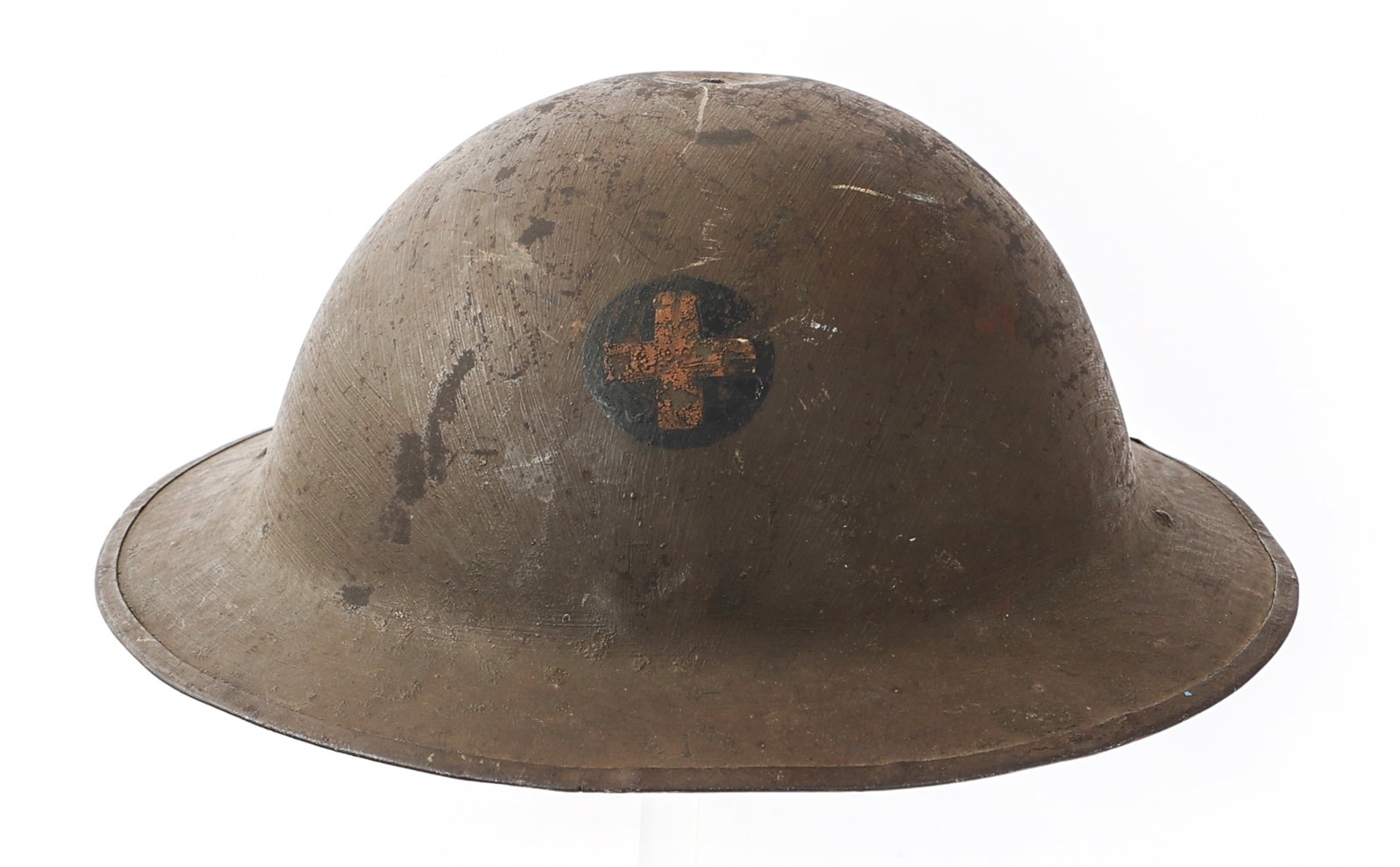 WWI US AEF 33rd INFANTRY DIVISION M1917 HELMET: WWI US AEF 33rd INFANTRY DIVISION M1917 HELMET WWI US AEF 33rd Infantry Division M1917 "Doughboy" Combat Helmet. 33rd Infantry Division emblem painted on the front. "ZE42" stamped on the interior. Bla