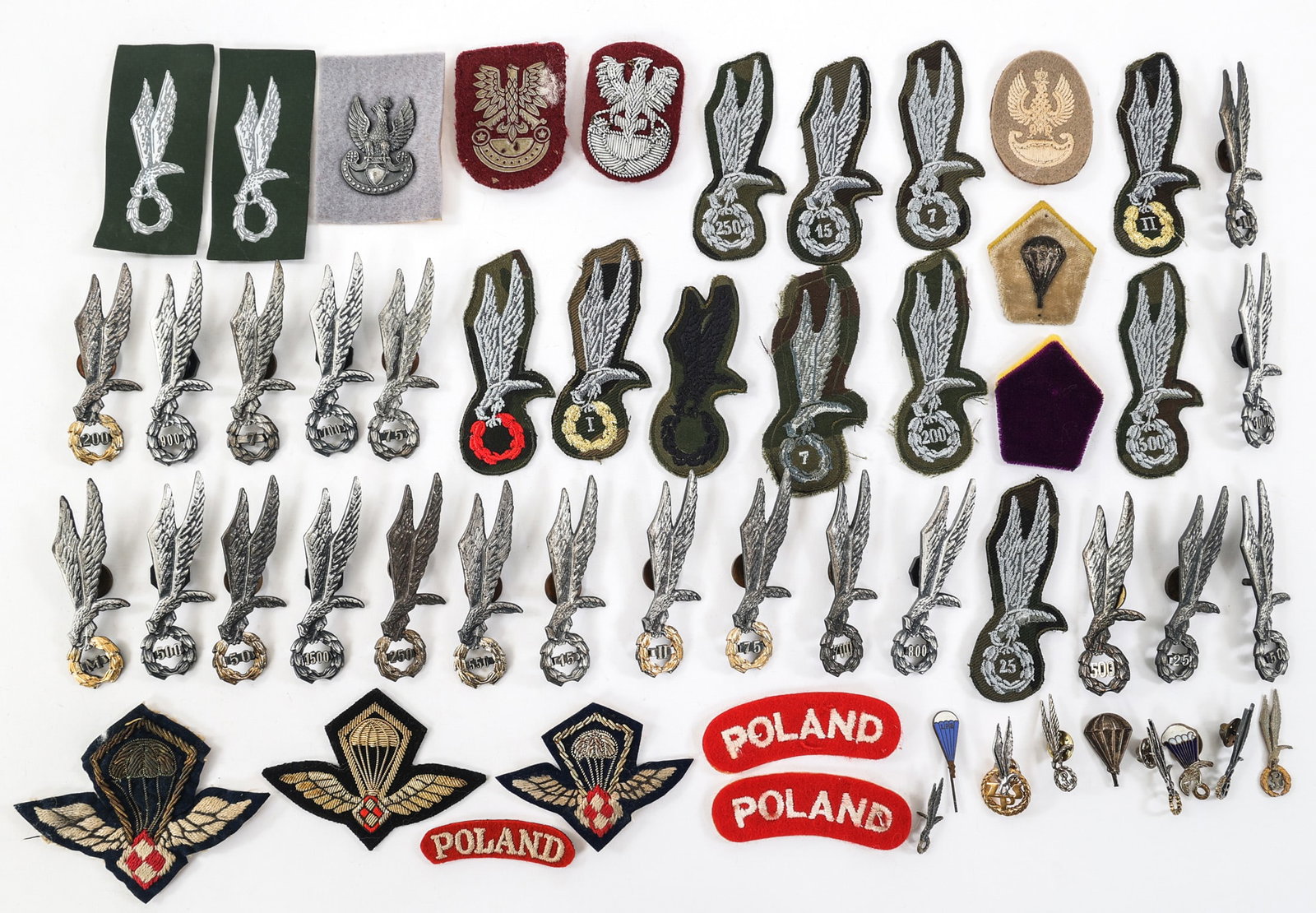 COLD WAR - CURRENT POLISH JUMP WINGS & PATCHES: COLD WAR - CURRENT POLISH JUMP WINGS & PATCHES Cold War - Current Polish Jump Wing Badges, Lapel Pins and Patches.