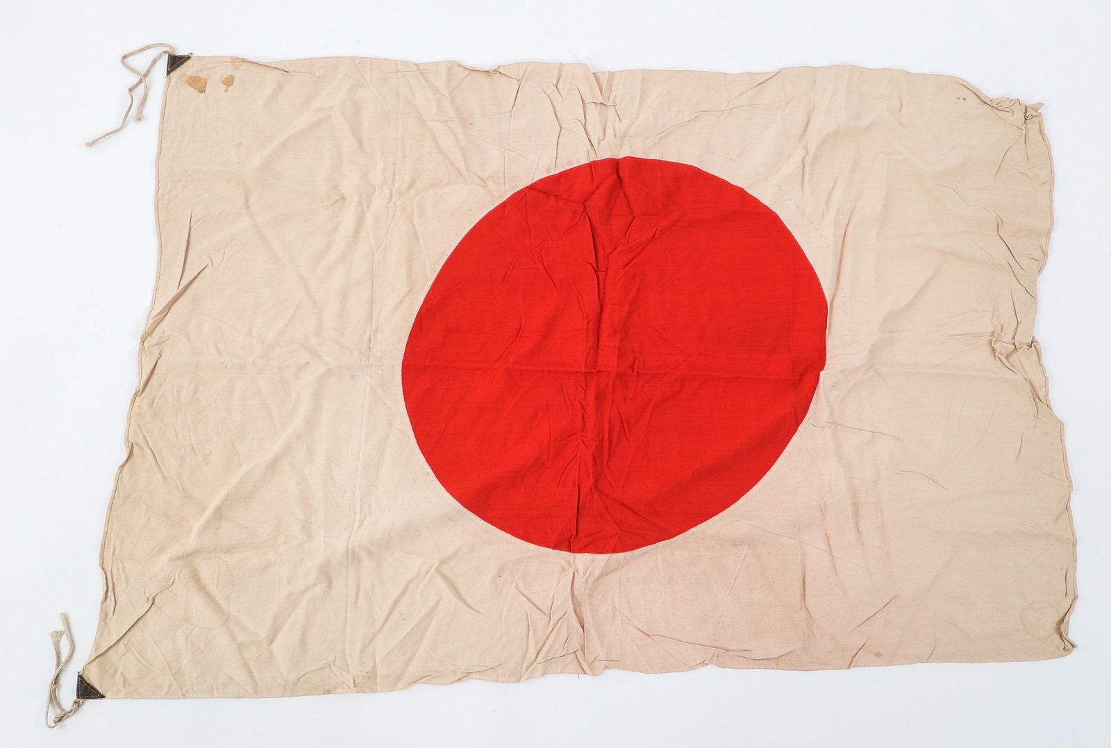 WWII IMPERIAL JAPANESE NATIONAL FLAG: WWII IMPERIAL JAPANESE NATIONAL FLAG WWII Imperial Japanese National Flag. Single piece, double-sided, cotton construction with printed meatball emblem. | Size: 27" x 40"
