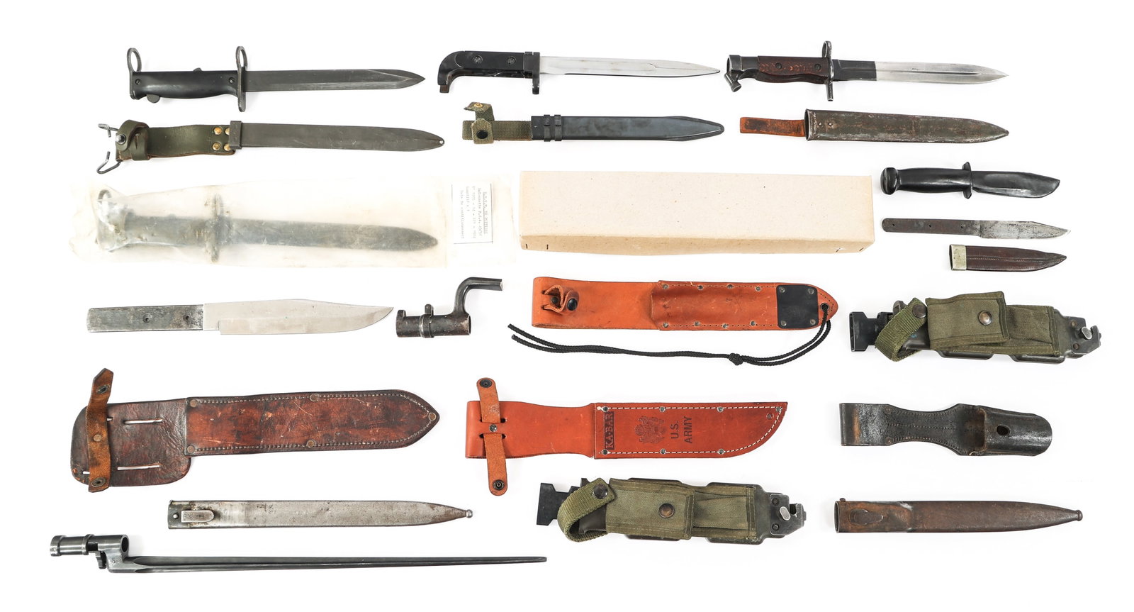 WWII - CURRENT WORLD MILITARY BAYONETS & PARTS: WWII - CURRENT WORLD MILITARY BAYONETS & PARTS WWII - Modern Conflicts World Military Bayonets, Accessories and Parts. Including bayonets, knives, scabbards, sheaths, and blades. | Blade Length: 4" to