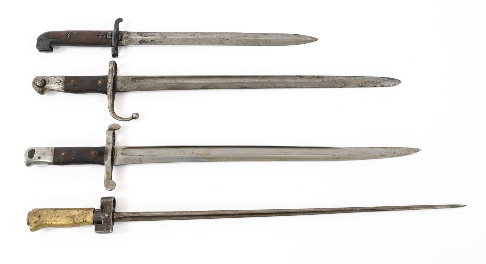 19th C. - WWI WORLD MILITARY BAYONETS: 19th C. - WWI WORLD MILITARY BAYONETS 19th Century - WWI World Military Bayonets Without Scabbards. (1) French M1886 Lebel. (1) Portuguese M1885. (1) Turkish M1887. (1) Swedish M1914. Blade Length: 13